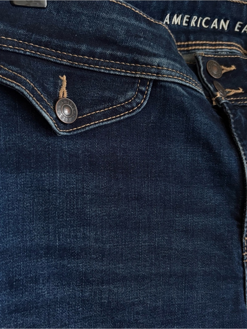 AR Dark Wash Bootcut Kick Flare Stretch Jeans Retro Y2K Indie Sleaze10 Short - Picture 5 of 13